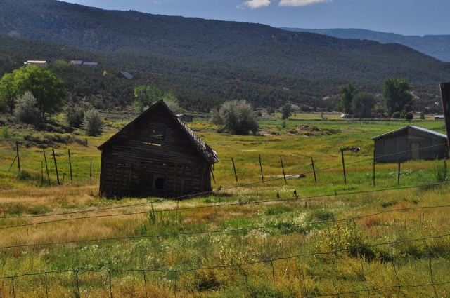 old leaning barn